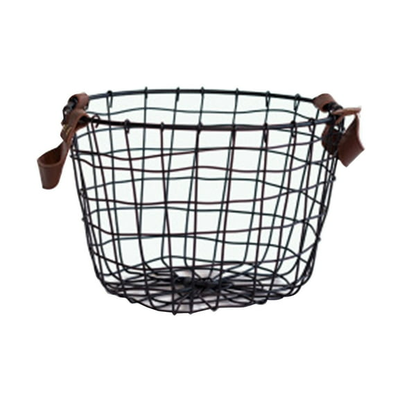 asddcavvf Round Wire With Handles Black Clothes Clothes Storage Art Retro Sundries Laundry Bathroom Swimsuit Storage Closet Organizing