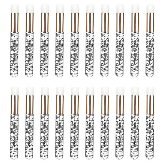 Qarigey 20 Pieces Lash Shampoo Brushes Cosmetic Off Remover Peel Lash Tool Pinceles de maquillaje y herramientas Oro negro