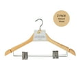 thumbnail image 4 of Simplify Wood Suit Clothes Hanger, 2 Count, Adult Size, Beige, 4 of 4