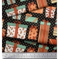 thumbnail image 3 of Soimoi Black Georgette Viscose Fabric Dot & Gift Box Party Print Fabric by Yard 42 Inch Wide, 3 of 3