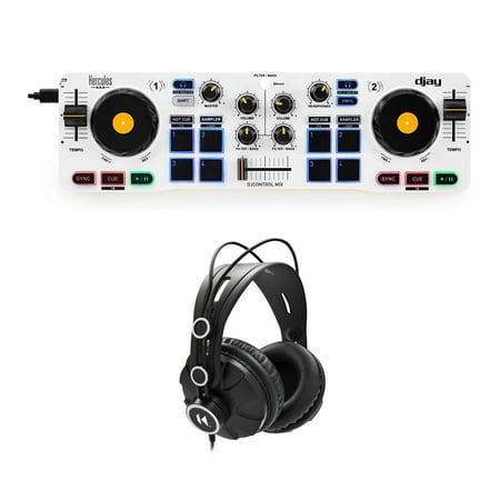 Hercules DJControl Mix 2-Channel Bluetooth Wireless DJ Controller Bundle