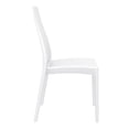 thumbnail image 2 of 37" White Outdoor Patio Solid High Back Dining Chair, 2 of 8