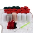 thumbnail image 3 of Kits de s de pestillo de bricolaje Patrón de alfombra de ín navideño lindo impreso 20X16 pulgadas, manualidades de ganchillo para niños y Papá Noel Soledad Lona de alfombra de gancho de enganche, 3 of 9