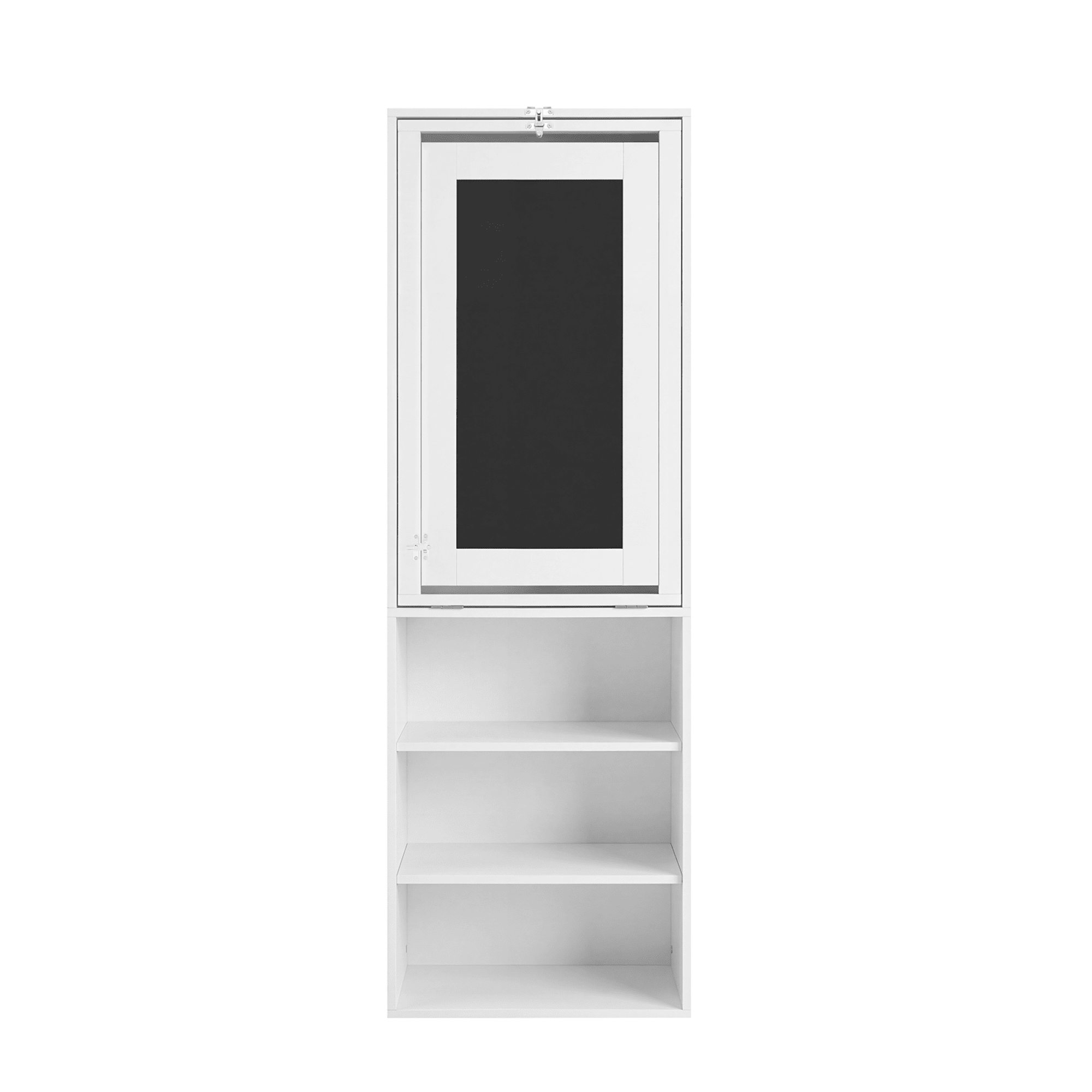 Leumius Folding Desk with Storage,Fold-Out Wall Mounted Computer Desk with Storage Shelves, Convertible Folding Writing Desk Cabinet with Chalkboard, Space-Saving Home Office Desk,White