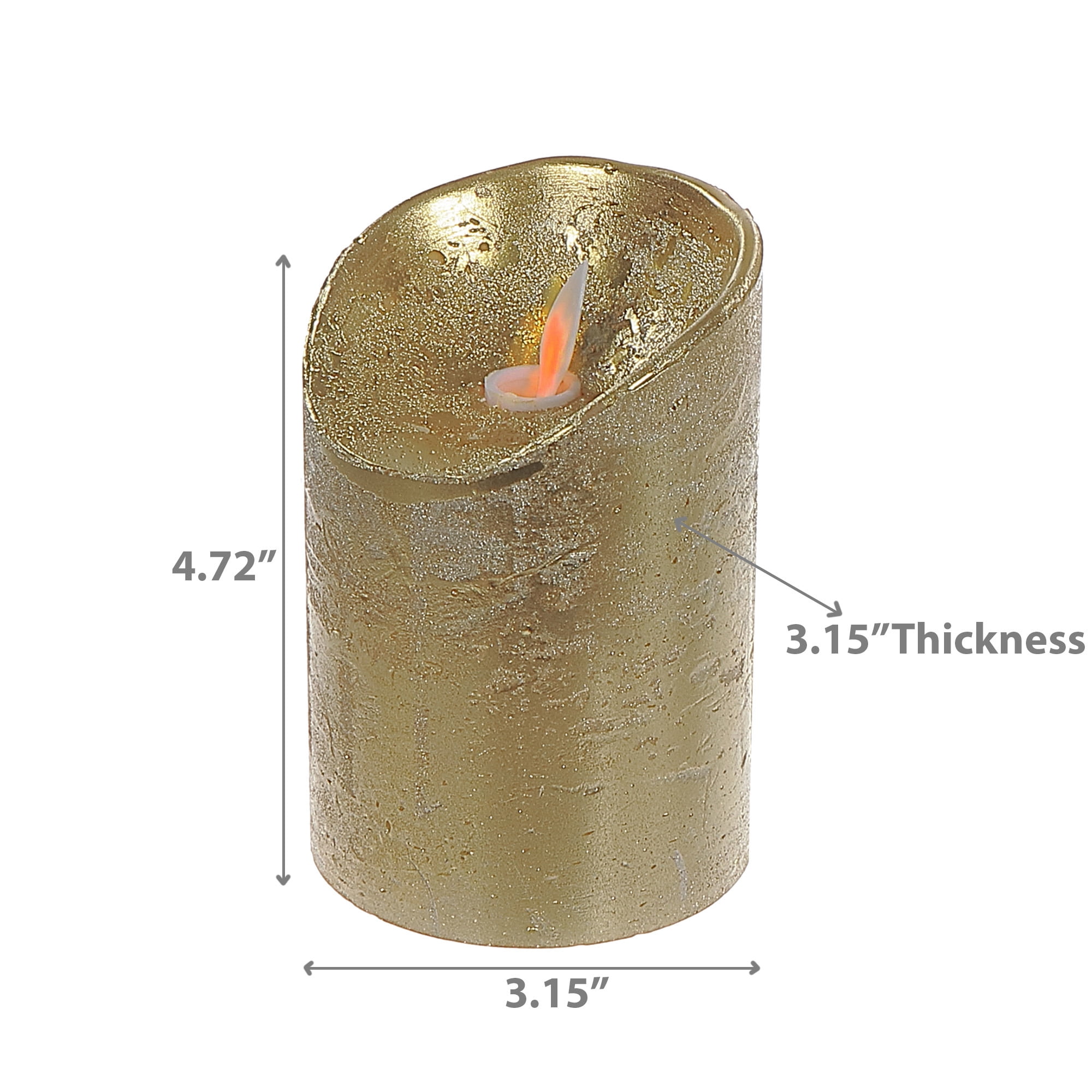 Led Sparkling Wax Candle (Gold) - Set of 2