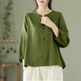 thumbnail image 2 of Chbgutlmr Womens Tops Plus Size Cotton Linen Long Sleeve Shirts Lightweight Casual Loose Vintage Blouses, 2 of 3