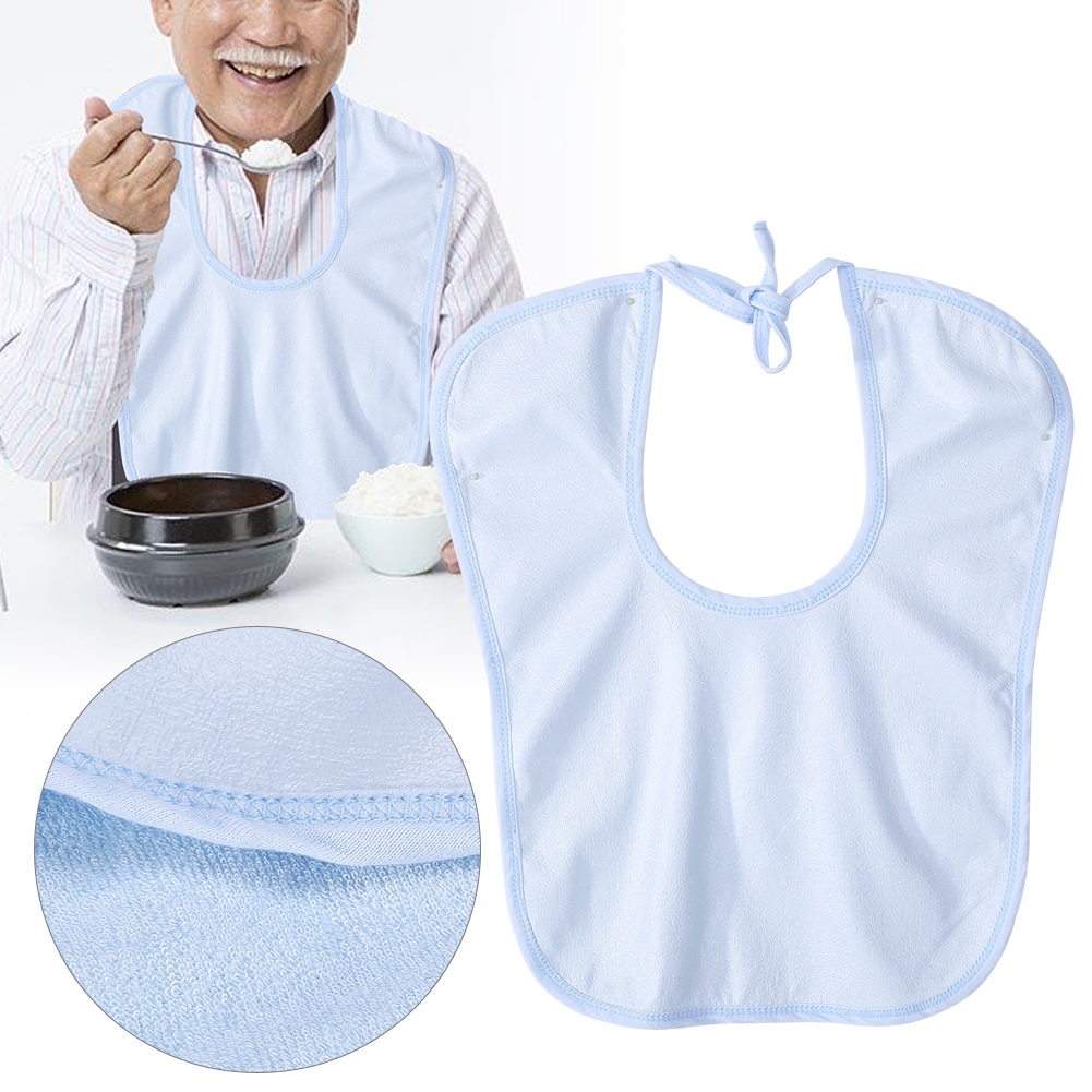 Mgaxyff 12 x 16inch Waterproof Adult Elder Mealtime Bib Washable