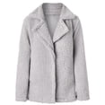 thumbnail image 4 of Fleece Jacket Cardigan for Women Lightweight Teddy Sherpa Winter Warm Open Front Long Sleeve Stand Collar Coats, 4 of 4