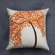 thumbnail image 3 of Funda de almohada decorativa KAIYANG de lino y algodón con bordado 20 pulgadas El árbol de la vida naranja, 3 of 5