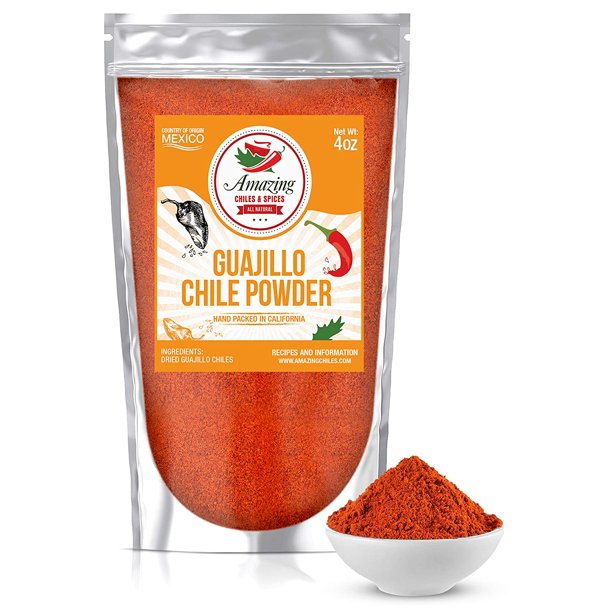 Guajillo Chile Powder Ground 4 oz Natural and Premium Great For Chili, Sauces, Stews, Salsa