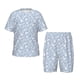 thumbnail image 1 of Fotbe Gray White Floral Pijama Estampada de 2 Piezas para Niños – Ropa de Dormir de Manga Corta Cómoda para Niños y Niñas, Camiseta y Shorts de Algodón-Small, 1 of 6