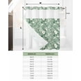 thumbnail image 6 of No Hook Shower Curtain with Snap-in Liner, Spring Floral Waterproof Fabric Bathroom Curtains, Teal White Summer Botanical Watercolor Bath Curtains & Mesh Top Window 72"x78" Long, 6 of 6