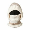 thumbnail image 5 of 3 In 1 Beanie Hat With Scarf And Mask Warm Winter Scarves Fitness Faux Fur Shawl Pashmina Wraps Fall Fashion Must Have Women's Hats & Caps White, 5 of 8