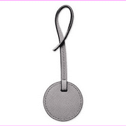 Michael Kors Medium Circle Leather Charm (One Size, Pearl Grey)