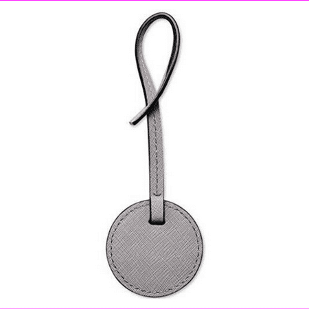 Michael Kors Medium Circle Leather Charm (One Size, Pearl Grey)