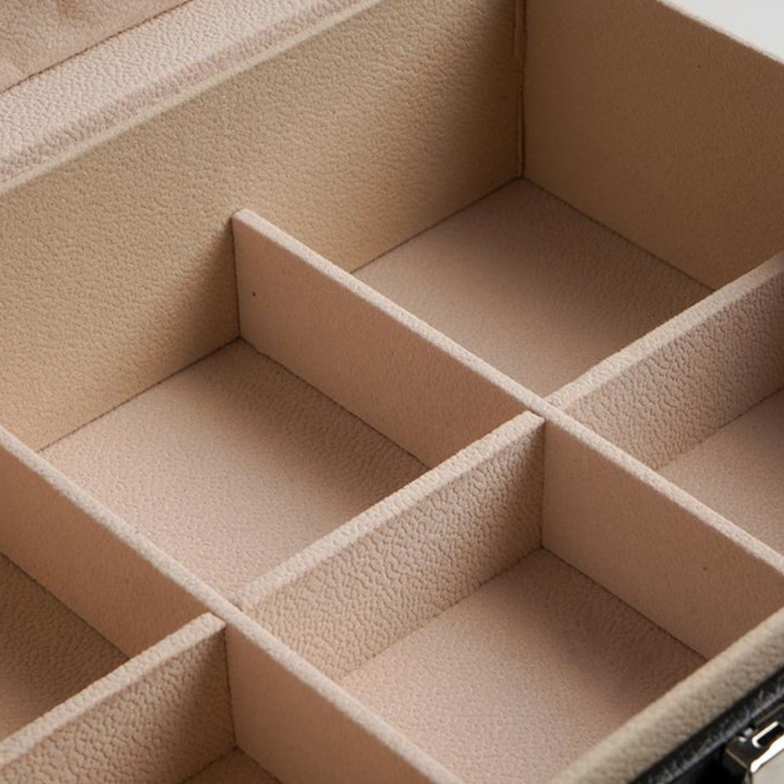 Jubipavy Leather Large Capacity Jewelry Box Earrings Necklace Jewelry Storage Box With Lock 2-Layers Display Jewelry Box