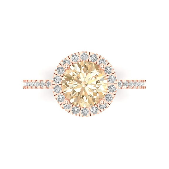 Solitaire with Accents Engagement Ring for Women - 1.8ct Natural Morganite in 14K Rose Gold Promise Ring