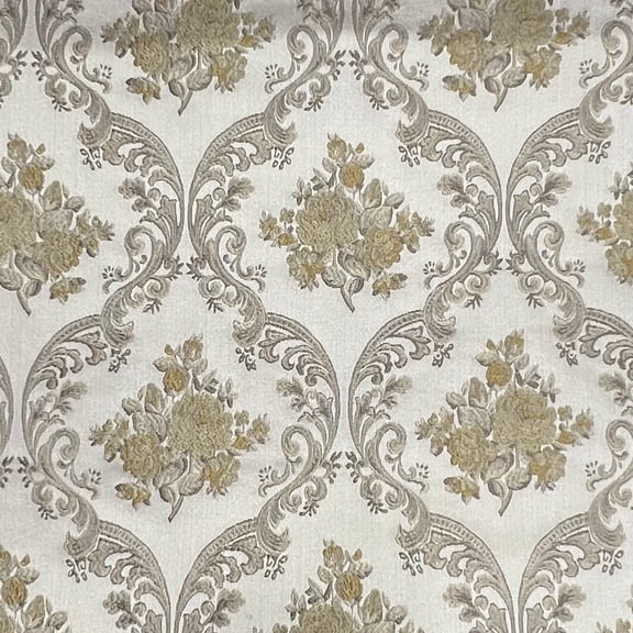 Decora Furnishings 54-Inch Luxurious Premium Brocade Jacquard Abstract Rug Design Antique Upholstery Fabric by The Yard, Gold