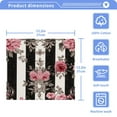 thumbnail image 5 of BZSMCE Towel Cotton Face Towel Soft Hand Towels Fashion Black White Stripes Pink Roses Pattern, 5 of 9