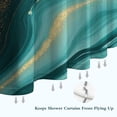 thumbnail image 6 of Teal Gold Marble Pattern Shower Curtain 84"x72" ,Bathroom Decorative Shower Curtains Set with 12 Hooks,Modern Waterproof Washable Shower Curtain, 6 of 6