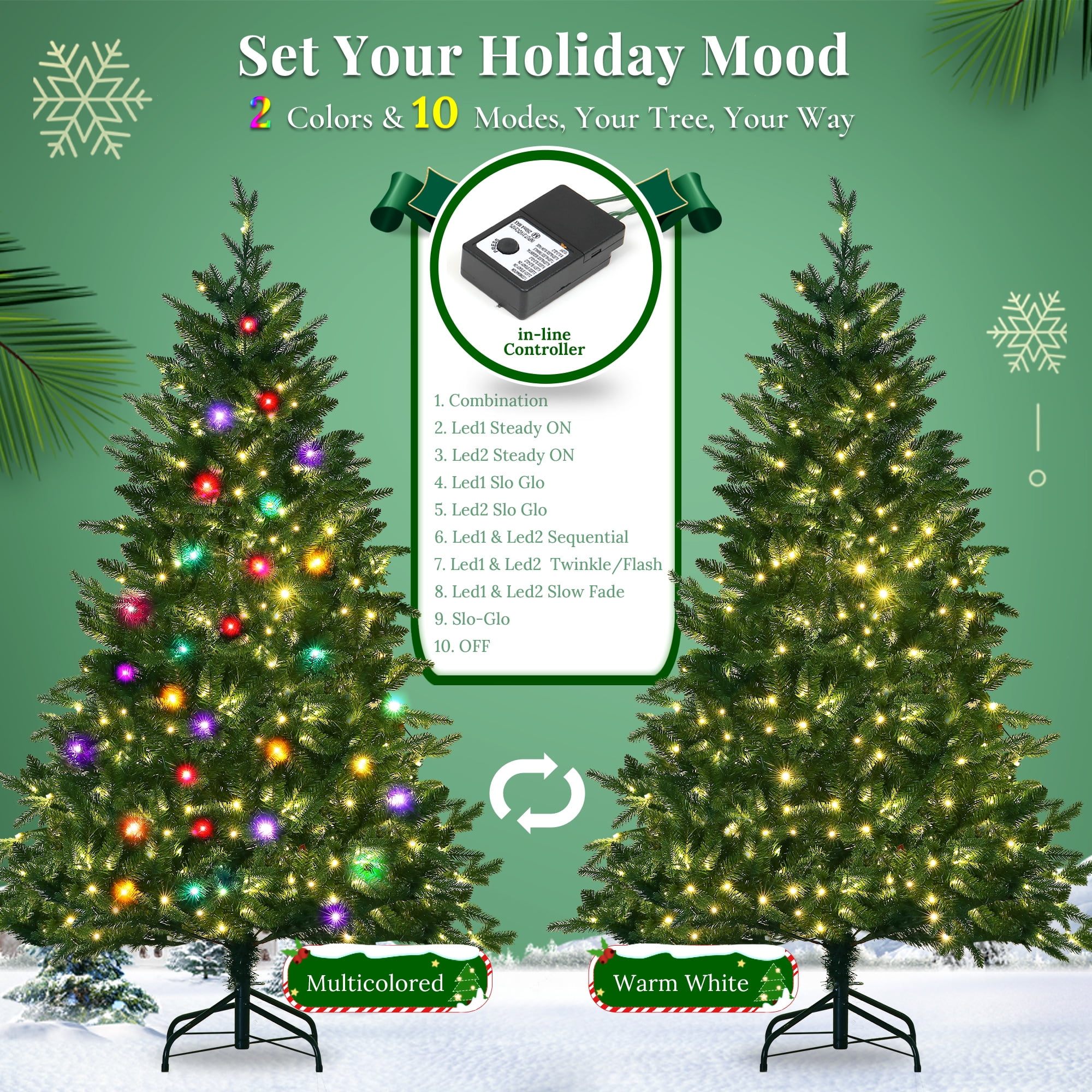 ✳︎new arrival✳︎christmastreeクリスマスツリー④white iFanze 7.5ft Pre-Lit Snow Flocked Xmas Tree with 350 LED