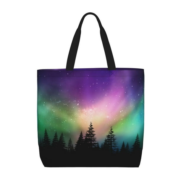 Balery Northern Lights Bolsa de Mano para Mujeres con Cremallera, Bolsa de Gimnasio con Compartimentos, Bolsa para Laptop, Bolsa para Trabajo