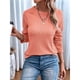 thumbnail image 4 of Camisetas de Larga para Mujer, Ropa de Moda de Otoño, Tops Modernos, Camiseta Básica de Punto con Cuello Redondo Naranja M, 4 of 10