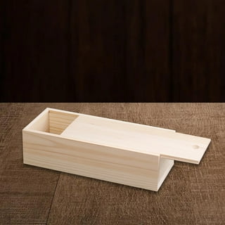 Unfinished Wood Storage Box with Sliding Lid Jewelry Box Gift - China  Wooden Box and Wooden Box Gift Ideas price