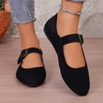 thumbnail image 5 of Womens Dress Shoes Ballet Flats for Women Womens Flats Women's Shoes Casual Shoes Women Women's Ballet Mary Jane Flats Dress Round Toe Comfortable Casual Slip On Buckle Strap Flat Shoes Black 6, 5 of 7