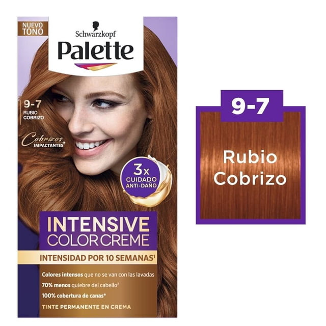 Tinte para cabello Palette Intensive Color Creme Kit Rubio Cobrizo 9-7 50ml