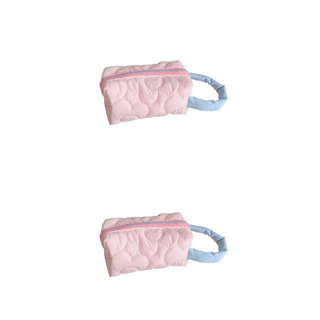 Sonducket Bolsa de almacenamiento Bolsas portátiles multifuncionales Paquete sólido de gran capacidad Limpieza facial cosmética para viajes Rosa 2piezas