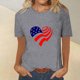 thumbnail image 2 of Tops Cortos para Mujeres Día de la Independencia Patriótica Impreso Cuello Redondo, Camiseta de Manga Corta Casual para la Primavera, Verano Y Fiesta, 2 of 4