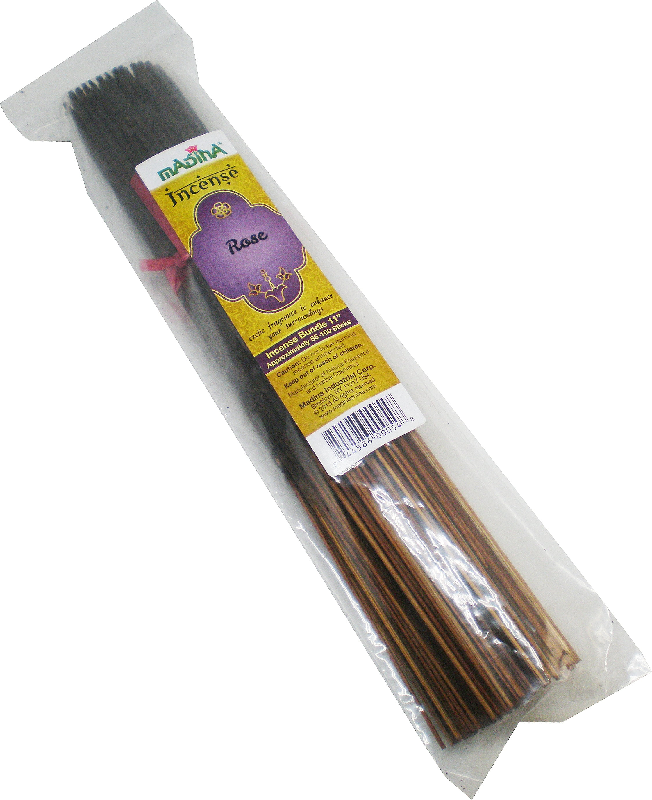 Madina Rose Scented Fragrance Incense Stick Bundle [85 Sticks Per Pack Brown 11"] Walmart