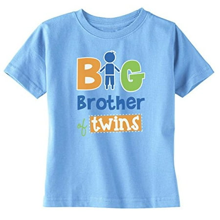 Lil Shirts Big Brother Of Twins Boys Toddler Shirt - Youth Small / Light Blue