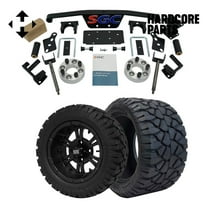 Hardcore Parts 4" Spindle Extension Lift Kit for Club Car DS (1982-2010) Golf Cart with 12" Black 'VAMPIRE' Wheels and 20"x10"-12" STINGER On-Road/Off-Road DOT rated All-Terrain tires