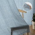 thumbnail image 5 of Vintage Sky Blue Semi Sheer Curtains 96 Inch Length 2 Panels Set,Farmhouse Retro Solid Color Linen Texture Sheer Kitchen Curtain Voile Window Curtain for Living Room Bedroom Rod Pocket Drapes, 5 of 7