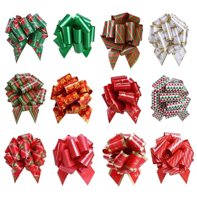 Billuyoard 12 pack/lote lazos navideños lazos multicolores para envolver regalos rápidos lazos con decoración de cinta Kits de decoración para fiestas