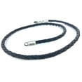 thumbnail image 4 of BICO AUSTRALIA JEWELRY - 18"  BLACK BRAIDED PVC LEATHER NECKLACE - Thin Width - 2mm (0.08 inch) - Lobster Clasp, 4 of 5