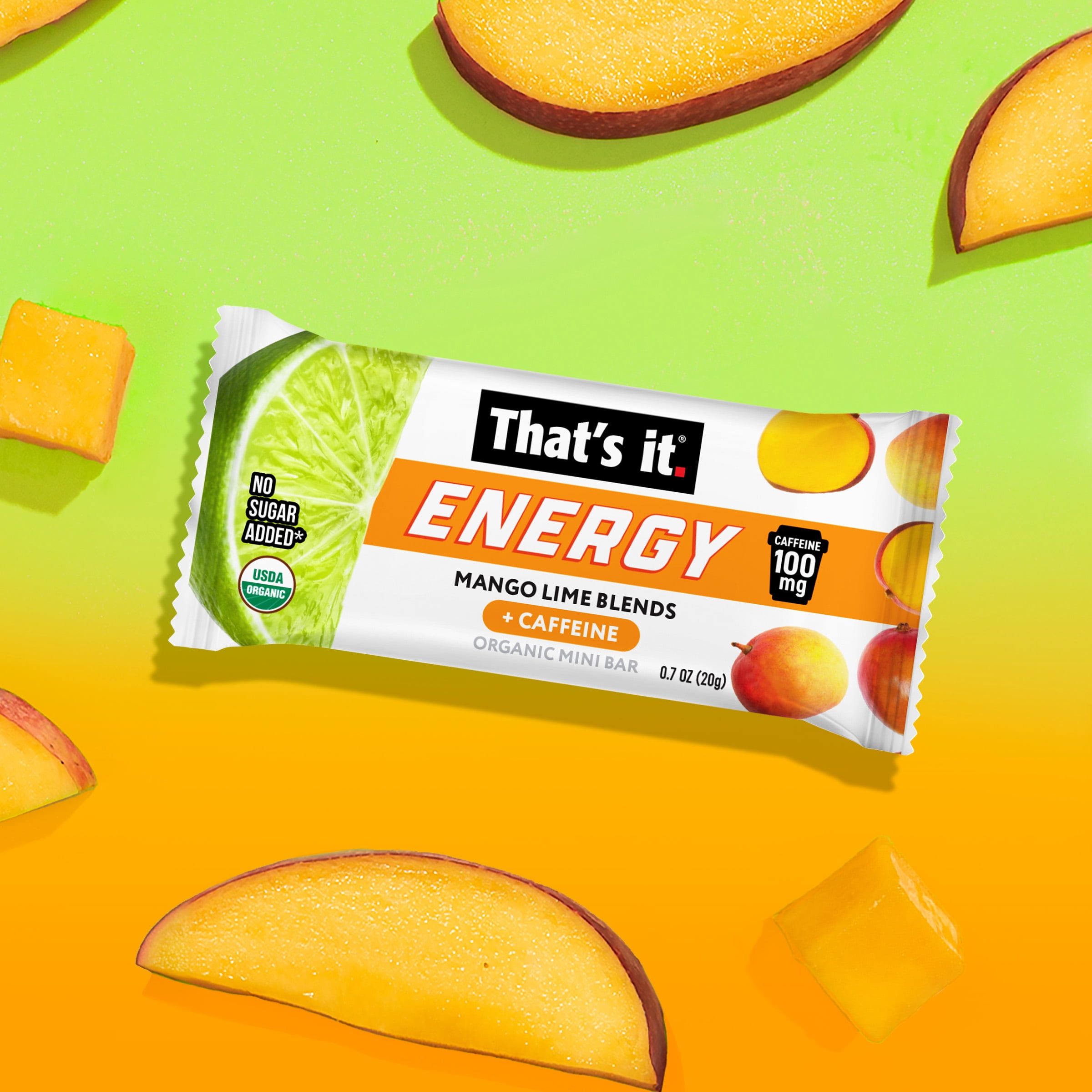 That's it. Gluten-Free Soft & Chewy Ready-to-Eat Mango Lime Blends Energy Fruit Bars, .7oz, 6 Count Shelf Stable Box