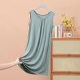 thumbnail image 2 of TYGHBN Women's Summer Sleepshirt Nightgown Comfortable Round Neck Sleeveless Home Dress Loungewear Casual Basic Sleepwear for Women Womens Pajamas Nightshirt Loose V Neck Nigh Gown Summer Sleep Gowns, 2 of 4