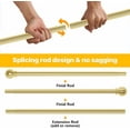thumbnail image 3 of shiyou-Gold Curtain Rods 30 to 48 inches, Adjustable Curtain Rod Set with Brackets, 5/8" Diameter Drapery Rod for Windows Easy Install, Decorative Curtain Rod Brass, 3 of 4