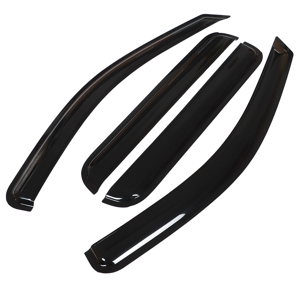 Dark Smoke Window Visors – For 2002-2007 Jeep Liberty – Outside Tape-On, Acrylic, UV Protection, 4-Piece Set