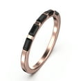 thumbnail image 2 of .40ct Baguette Cut Five Black Diamond Moissanites 18K Rose Gold Over Silver Wedding Band, 2 of 4