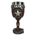 thumbnail image 3 of Western Stars And Horseshoes Floral Scroll In Faux Tooled Leather Wine Goblet, 3 of 7