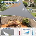 thumbnail image 4 of Superior UV Block Triangle Sun Shade Sail Canopy – 95% UV Protection, Breathable Permeable HDPE, Curved Edges for Patio, Backyard, Deck, Garden – Easy Installation – Dark Gray, 16x16x16FT, 4 of 8