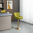 thumbnail image 2 of Exquisite Swivel Bar Stools Modern Velvet Padded Adjustable Counter Height Bar Chairs with Soft Back and Gold Footrest for Kitchen Dining Room Living Room & Home Office,Green, 2 of 7