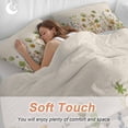 thumbnail image 4 of 3 Piece Sage Green Yellow Spring Floral Duvet Cover Set California King,Microfiber Comforter/Quilt Cover with Corner Ties and 2 Pillowcases,Watercolor Botanical Summer Flowers Bedding with Zipper, 4 of 8
