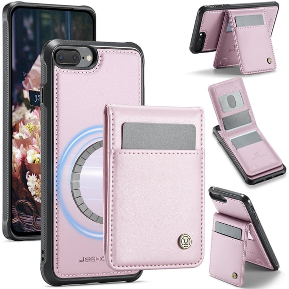 Compatible Magsafe 2 in 1 Detachable iPhone XS / X Wallet Case with Card Holder Women Men,Magnetic PU Leather RFID Blocking Flip Kickstand Credit Slots Luxury Leather Case for iPhone XS / X, Pink