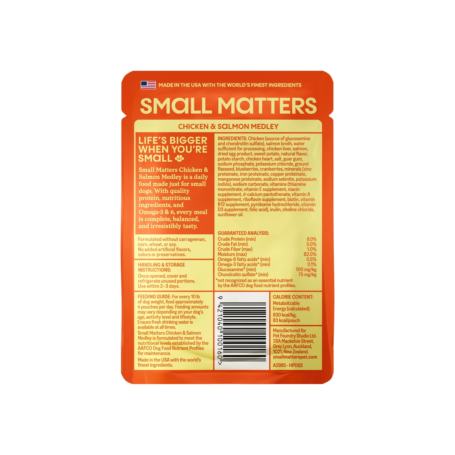 (24 pack) Small Matters Adult Dog Food for Small Dogs, Chicken & Salmon Medley Chunks in Gravy, 3.5oz Pouch
