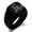 Black, variant on Stainless Steel Letter A Initial Floral Monogram Engraved Engraved Square Flat Top Biker Style Polished Signet Ring